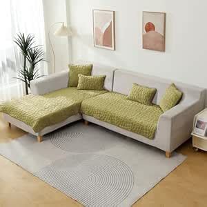 HOKIPO Premium Pebble Milk Velvet Anti Slip Sofa Mats for L Shape and 1 ...