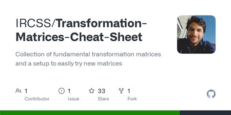 GitHub - IRCSS/Transformation-Matrices-Cheat-Sheet: Collection of fundamental transformation ...