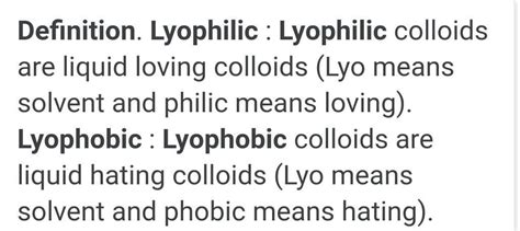 Define lyophilic and lyophobic - Brainly.in
