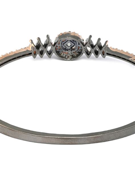 Dual Toned American Diamond Floral Bracelet – Priyaasi