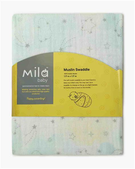 Mila Baby Starry Elly Muslin Swaddle Multipack - Grey