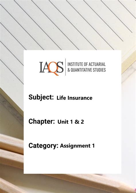 Assignment 1 - Unit-1 & 2 Life Insurance Unit 1 & 2 Assignment 1 ...