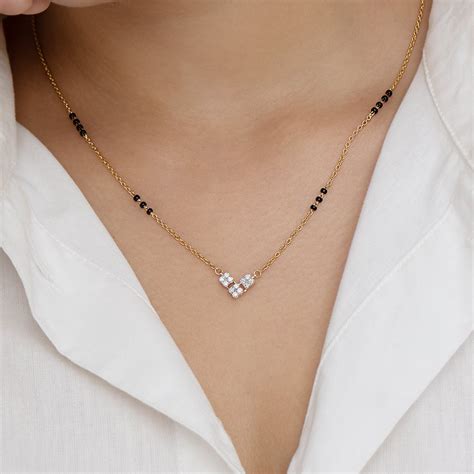 Starlight Symmetry 14Kt Gold and Diamond Mangalsutra