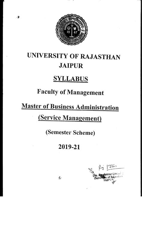 Master of Business Administration(Service Management )(I to IV ...