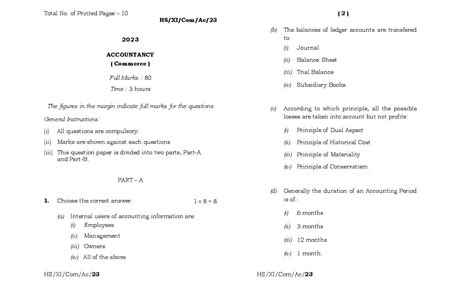 Image result for Class Accountancy MBOSE Solved Paper
