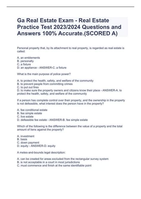 Real Estate Test Practice