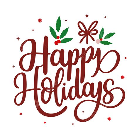 Happy Holidays Red Text Effect Typography Editable Vector Transparent ...