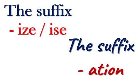 The suffix -ize / ise VS the suffix -ation - YouTube