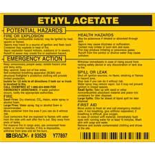 ETHYL ACETATE Labels - Brady Part: 93529 | Brady | BradyIndia.co.in
