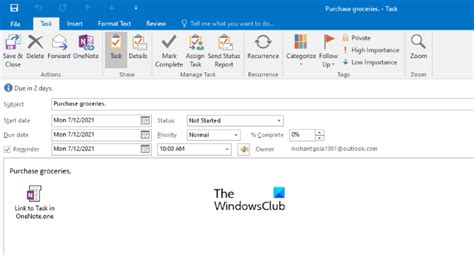 Image result for OneNote Assign Task in Outlook Tasks