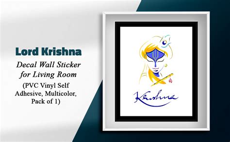 Decor Villa™ PVC Vinyl Art Krishna 3D Wall Sticker JUST Peel & Stick ...