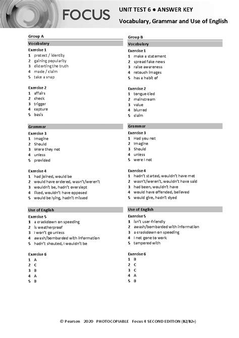 Focus 3 2E Unit 3 Listening and Vocabulary Test - Group B - Studocu