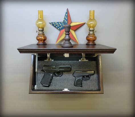 18 X 10 Oak Tactical Concealment Shelf With Secret Hidden Compartment ...