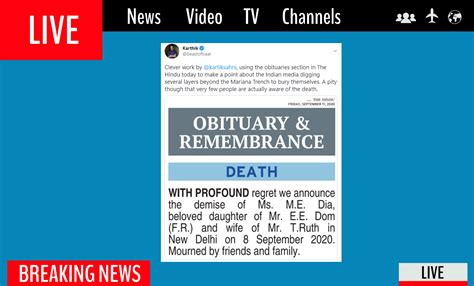 Man Pens Down An Obituary For Indian Media And Twitter Hasn’t Seen ...