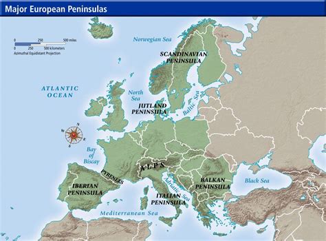 Map of European Peninsulas: Explore the Continent’s Landforms