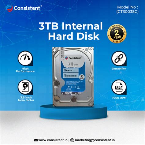 Consistent 3TB SATA Internal Hard Drive, 3.5 Inch, High Performance De ...