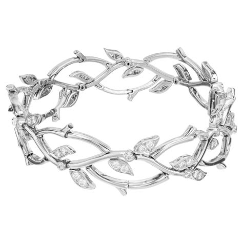 Tiffany and Co. 1.50 Carat Diamond Platinum Garland Bracelet For Sale ...