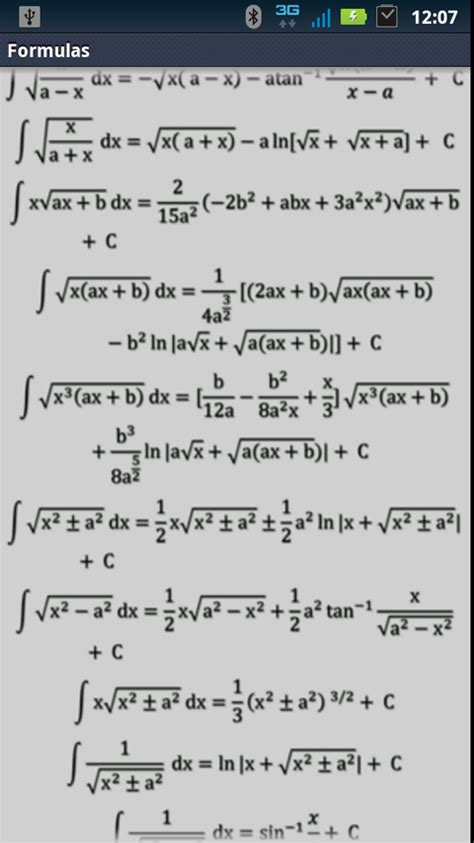 Image result for Derivative Integral Table