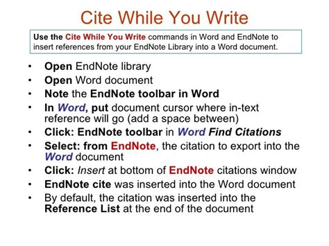 How to Use EndNote Cite as You Write 的图像结果