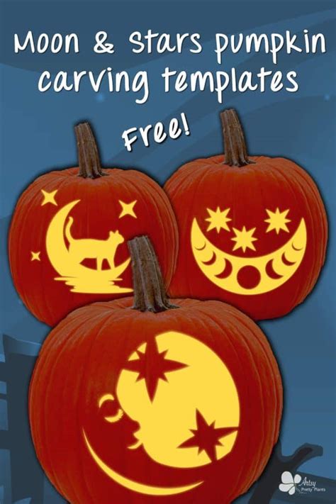Printable Carving Pumpkin Stencils Moon And Stars - Printable Stencils