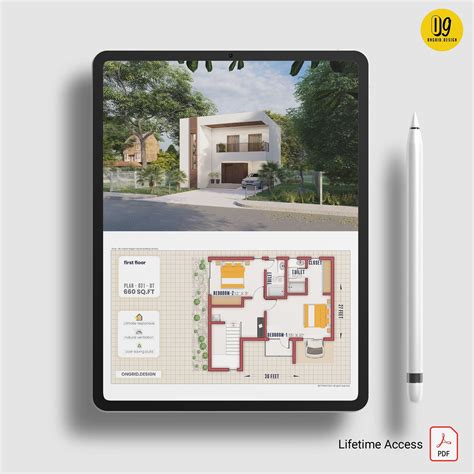 30x35 Duplex Home Plan - Affordable Urban Elevation – Ongrid Design