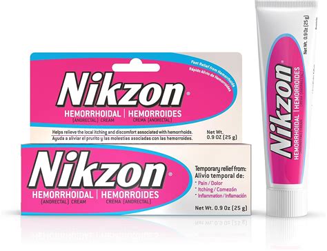 Nikzon Hemorrhoid Treatment Cream, Vasoconstrictor & Anesthetic, Fast Soothing Relief from Pain ...