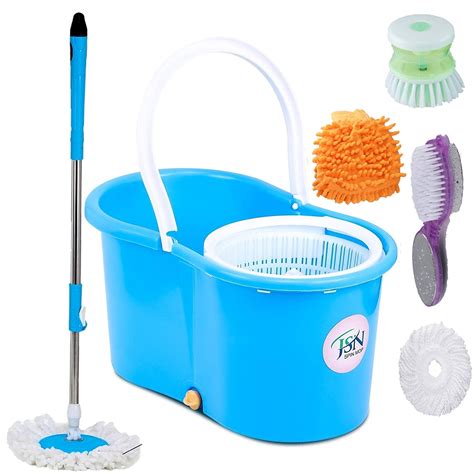 JSN Classic Spin Magic Dry Bucket Mop - 360 Degree Self Spin Wringing 1 ...