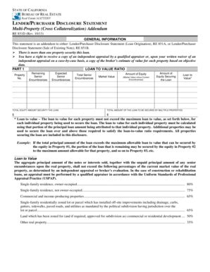 Fillable Online dre ca LENDER/PURCHASER DISCLOSURE STATEMENT Multi ...
