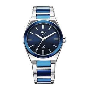Buy Fastrack Vyb Quartz Analog Blue Dial Steel + Blue Sheet Metal Strap ...