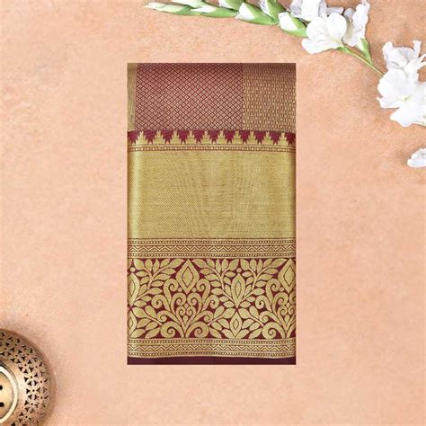 Maroon colour pure Kanchipuram silk saree – Thenianantham