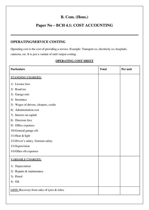 B.Com - Practice material - B. Com. (Hons.) Paper No – BCH 4: COST ...