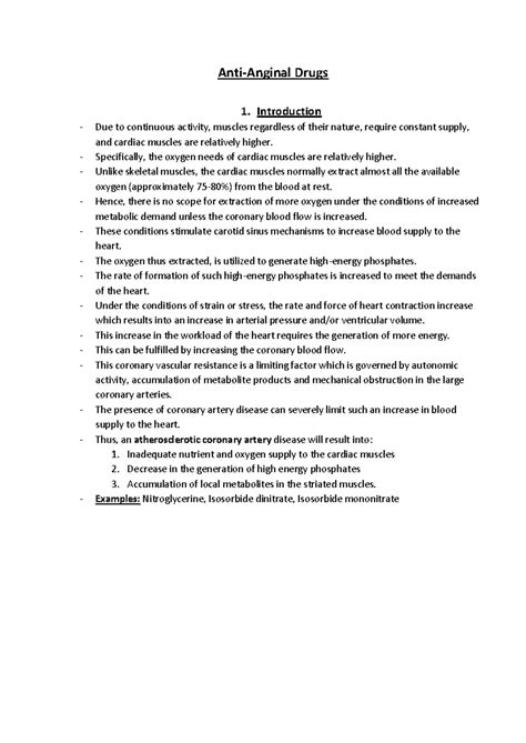 Anti-Anginal Drugs, Hypertensive, Shock, Diuretics - Anti-Anginal Drugs ...