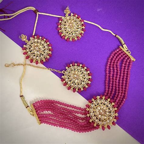 Pink Jewellery Sets - Buy Pink Jewellery Sets Online at Best Prices In ...