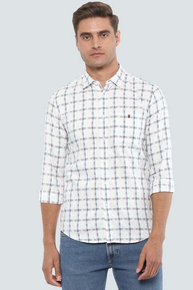 Buy Men White Super Slim Fit Check Full Sleeves Casual Shirt Online ...