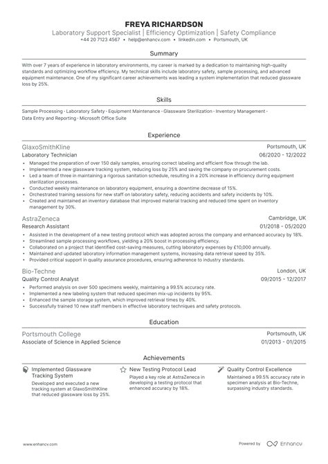 Image result for Lab Assistant CV