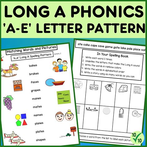 Long A Phonics Activities - Spelling Letter Pattern 'a-e' - Worksheets ...