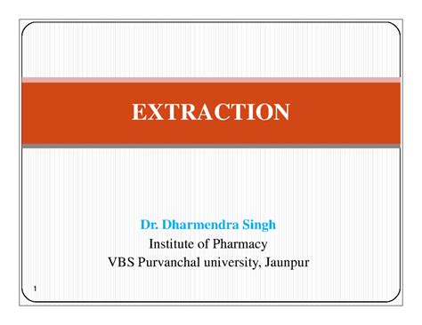Extraction Techniques in Pharmacognosy and Phytochemistry II - Studocu