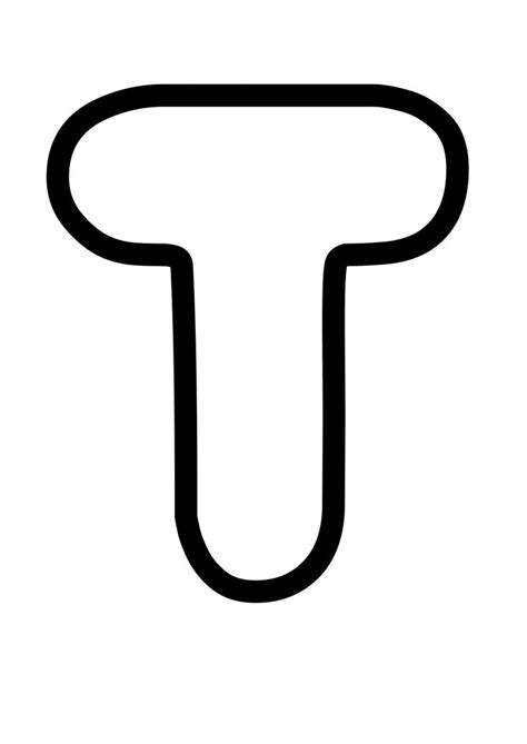Free Printable Bubble Letter T Stencil