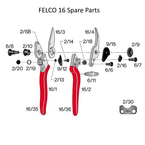 Felco 16/4 Anvil-Blade with screw for Felco 16 & 17 Hand Pruners ...