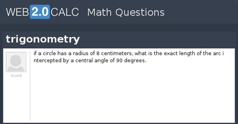View question - trigonometry
