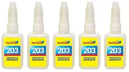 Pidilite Fevikwik 203 Cyanoacrylate Adhesive ( 5 U x 20 ml each ...