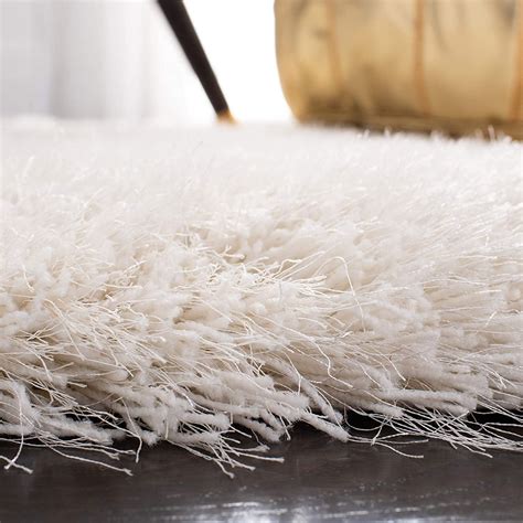 Buy Solid Ivory Polyester Shaggy Carpet Online at Best Price in India ...