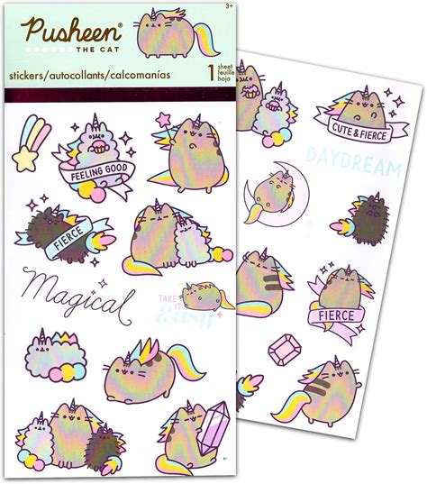 PusheentheCat Pusheen Cat Sticker Bundle Pack Pusheen Favors - 120 ...