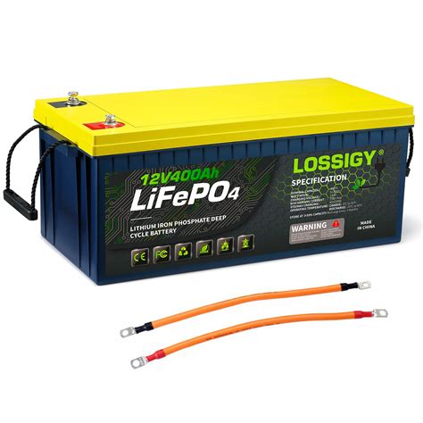Buy LOSSIGY 12V 400Ah LiFePO4 Lithium Battery, 5120Wh Built-in 250A BMS ...