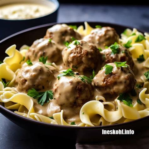 Swedish Meatballs Served With Egg Noodles | InesKohl Kitchen