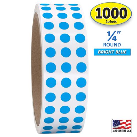 Buy 1/4" Bright Blue Round Color Coding Circle Dot Labels on a Roll ...