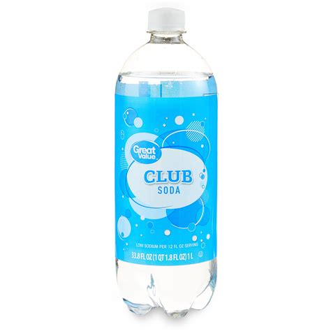 Great Value Low Sodium Club Soda Sparkling Water, 33.8 fl oz, 1 Bottle ...