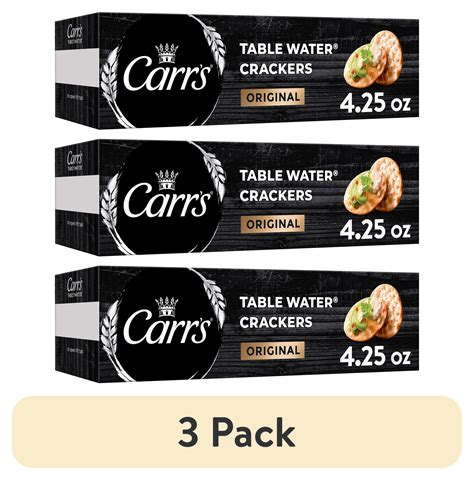 (3 pack) Carr's Original Table Water Crackers, Baked Snack Crackers, 4. ...