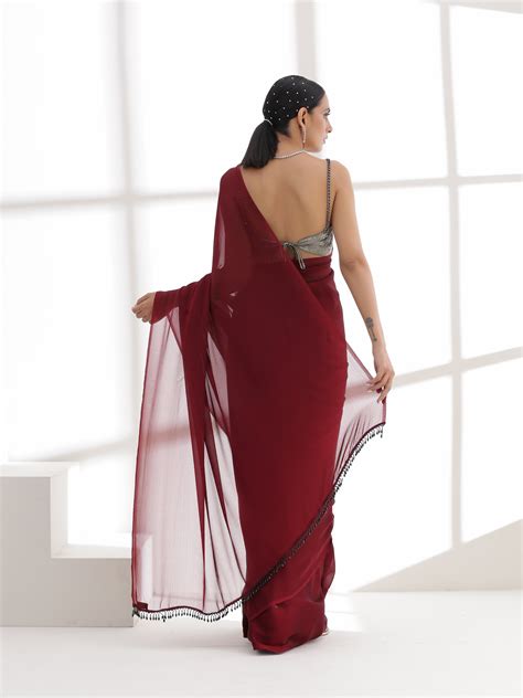 Fatal Rouge Butter Chiffon Saree