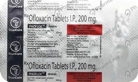 Phoflox 200 MG Tablet (10): Uses, Side Effects, Price & Dosage | PharmEasy